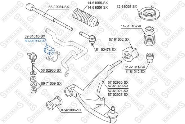 Mounting, stabiliser bar 89-61011-SX - image 2