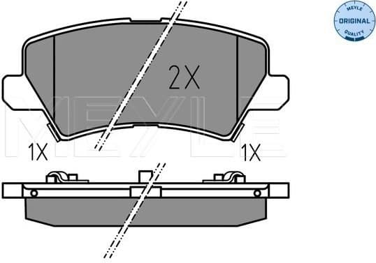Brake Pad Set, disc brake MEYLE-ORIGINAL: True to OE. 025 229 0115