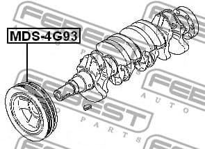 Belt Pulley, crankshaft MDS-4G93 - image 2