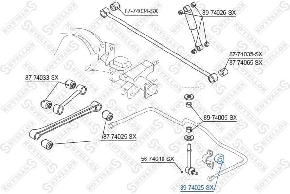 Mounting, stabiliser bar 89-74025-SX - image 2