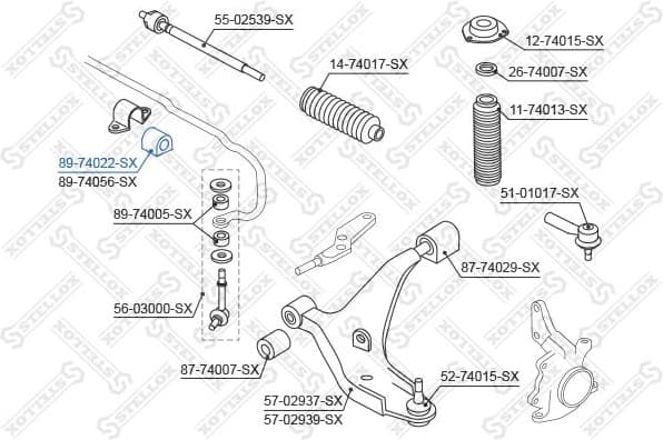 Mounting, stabiliser bar 89-74022-SX - image 2