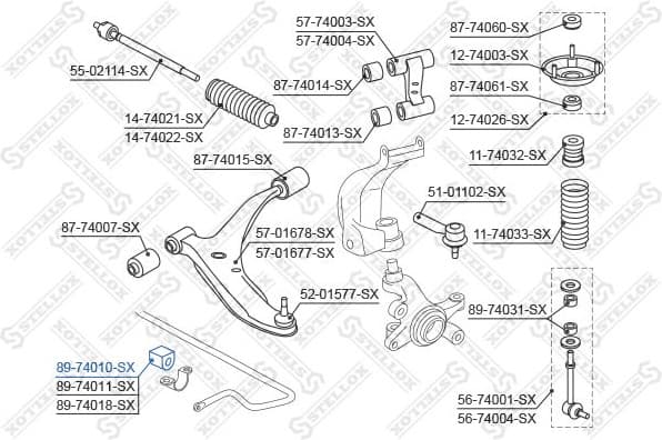 Mounting, stabiliser bar 89-74010-SX - image 2