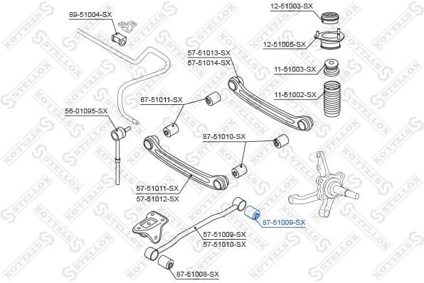 Mounting, control/trailing arm 87-51009-SX