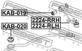 Mounting, control/trailing arm KAB-020