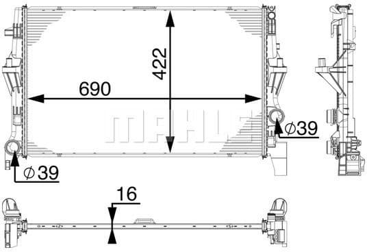 Radiator, engine cooling BEHR *** PREMIUM LINE *** CR 902 000P - image 2