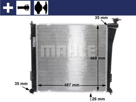 Radiator, engine cooling BEHR CR 848 000S
