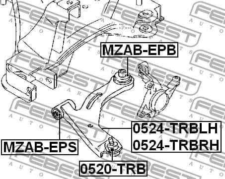 Control/Trailing Arm, wheel suspension 0524-TRBLH - image 2