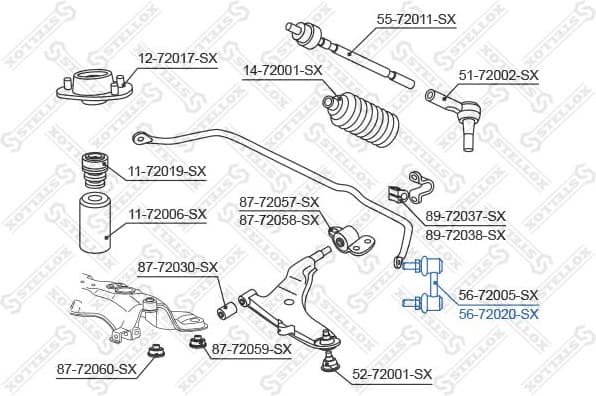 Link/Coupling Rod, stabiliser bar 56-72020-SX - image 2