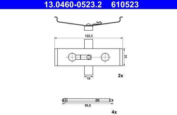 Accessory Kit, disc brake pad 13.0460-0523.2