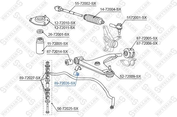 Mounting, stabiliser bar 89-72026-SX - image 2