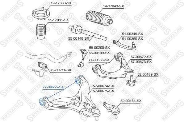 Mounting, control/trailing arm 77-00655-SX