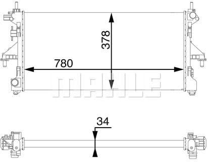Radiator, engine cooling BEHR CR 1069 000S
