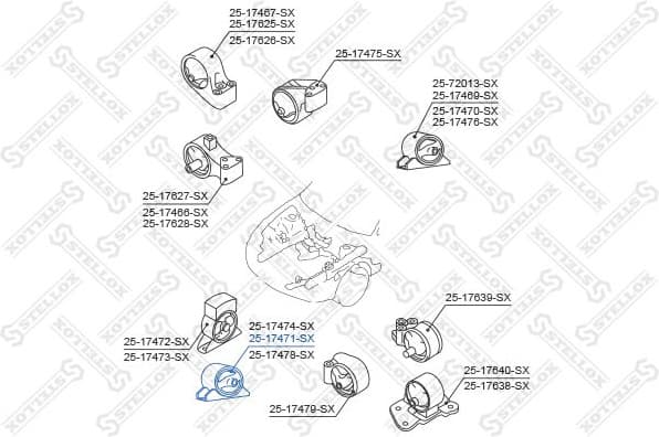 Mounting, engine 25-17471-SX
