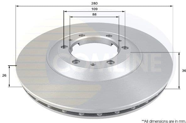 Brake disc, 1pcs FRONT ADC0705V - image 3