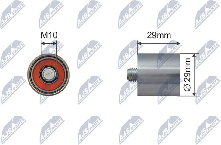Tensioner Pulley, V-ribbed belt RNK-AU-081