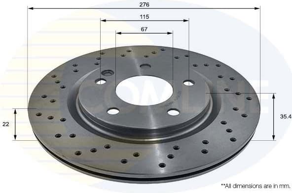Brake disc, 1pcs FRONT ADC1621V - image 2