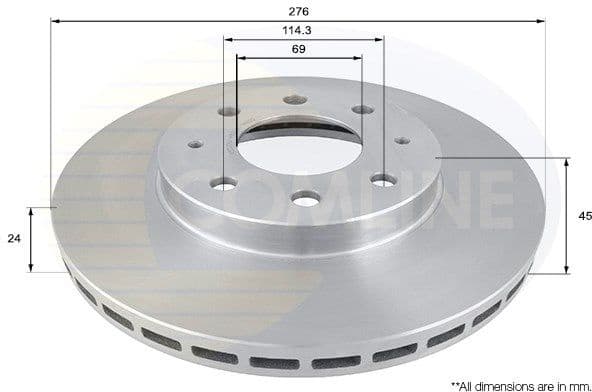 Brake disc, 1pcs FRONT ADC0326V - image 3