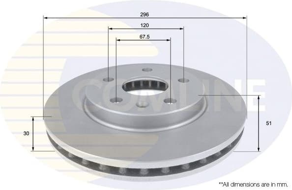 Brake disc, 1pcs FRONT ADC1143V - image 3