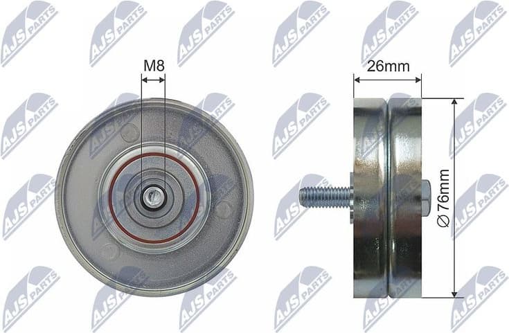Deflection/Guide Pulley, V-ribbed belt RNK-VV-013