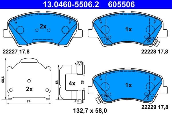 Brake Pad Set, disc brake 13.0460-5506.2