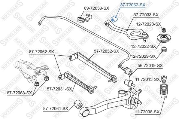 Mounting, control/trailing arm 87-72062-SX - image 2