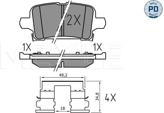 Brake Pad Set, disc brake MEYLE-PD: Advanced performance and design. 025 221 2917/PD