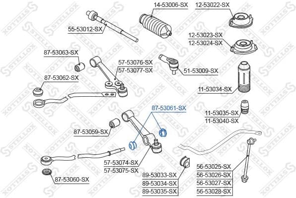 Mounting, control/trailing arm 87-53061-SX