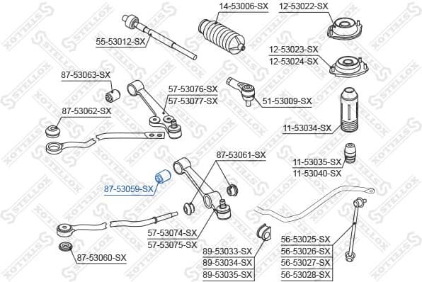 Mounting, control/trailing arm 87-53059-SX