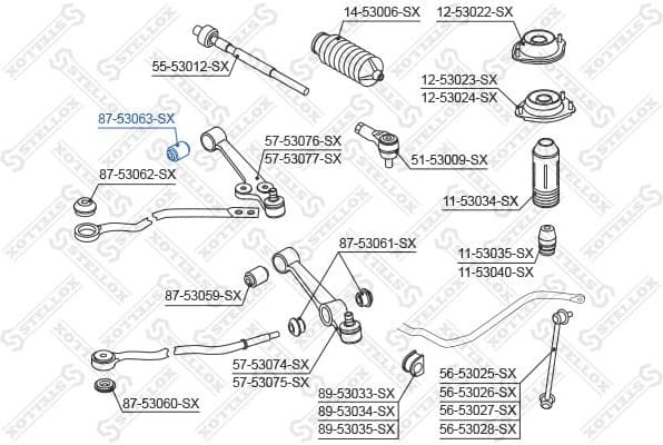 Mounting, control/trailing arm 87-53063-SX