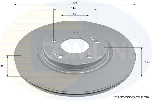 Brake disc, 1pcs FRONT ADC2982V - image 2