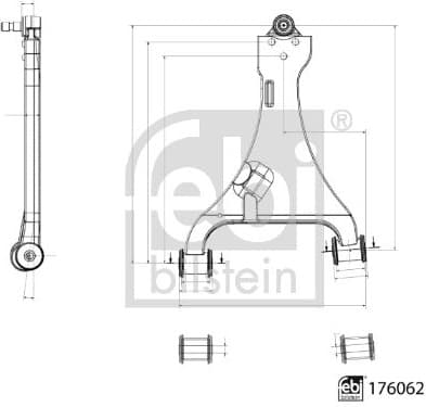 Control/Trailing Arm, wheel suspension 176062