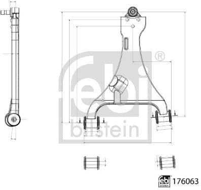 Control/Trailing Arm, wheel suspension 176063