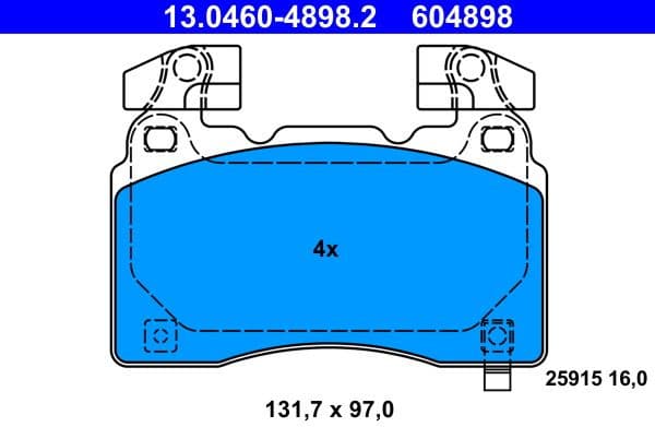 Brake Pad Set, disc brake 13.0460-4898.2