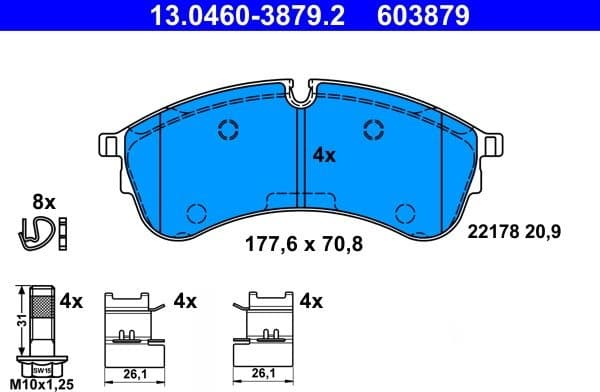 Brake Pad Set, disc brake 13.0460-3879.2