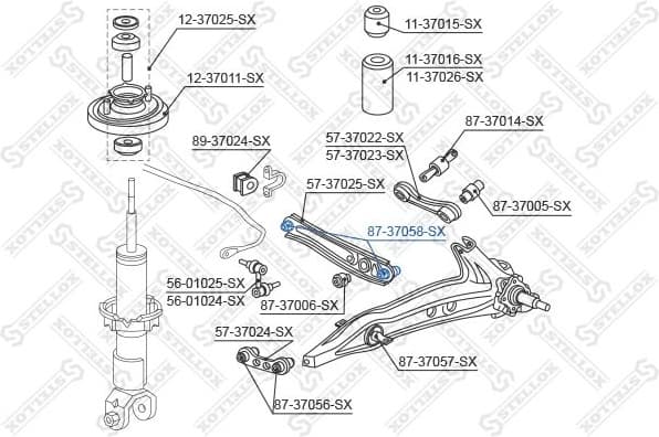 Mounting, control/trailing arm 87-37058-SX