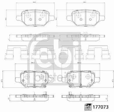 Brake Pad Set, disc brake 177073