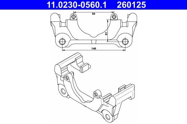 Bracket, brake caliper 11.0230-0560.1