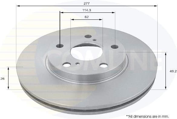 Brake disc, 1pcs FRONT ADC2513V - image 2