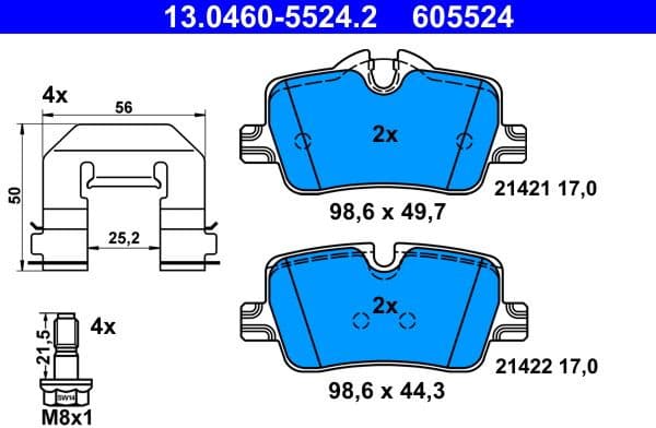 Brake Pad Set, disc brake 13.0460-5524.2