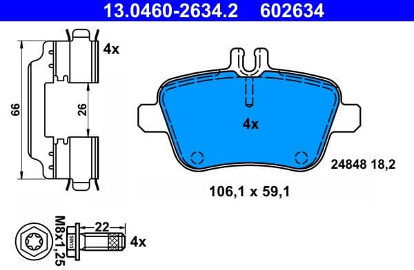 Brake Pad Set, disc brake 13.0460-2634.2