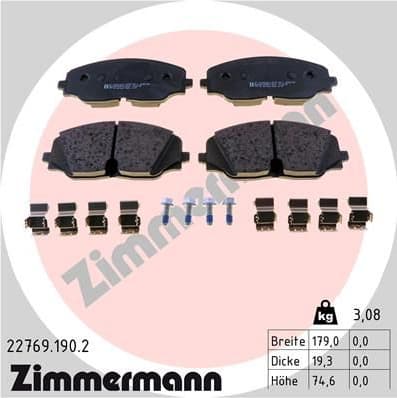 Brake Pad Set, disc brake 22769.190.2