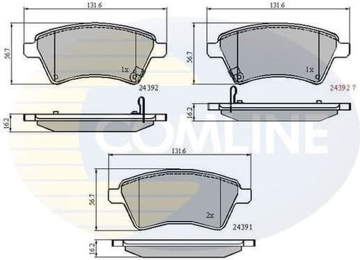 Brake Pad Set, disc brake CBP31513 - image 2