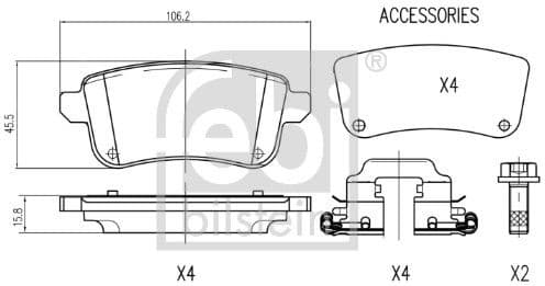 Brake Pad Set, disc brake 178904