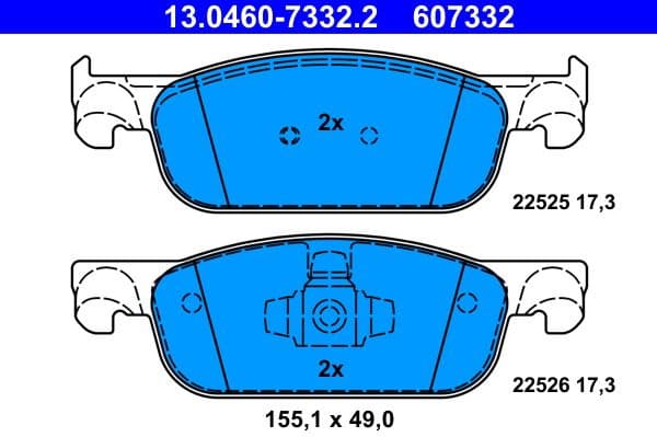 Brake Pad Set, disc brake 13.0460-7332.2