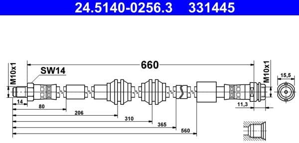 Brake Hose 24.5140-0256.3