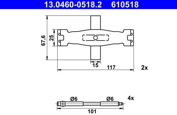 Accessory Kit, disc brake pad 13.0460-0518.2