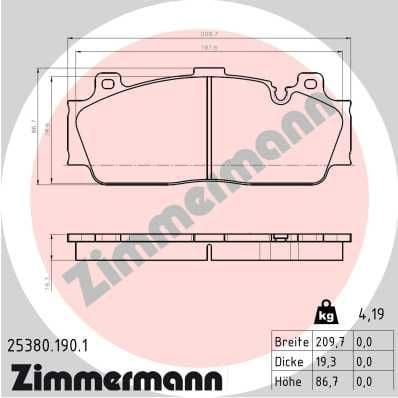 Brake Pad Set, disc brake 25380.190.1