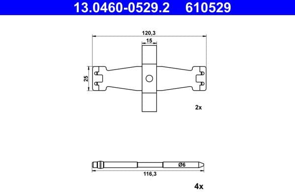 Accessory Kit, disc brake pad 13.0460-0529.2
