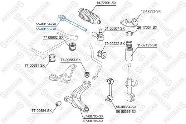 Inner Tie Rod 55-00155-SX - image 2