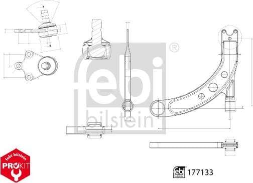 Control/Trailing Arm, wheel suspension ProKit 177133 - image 3